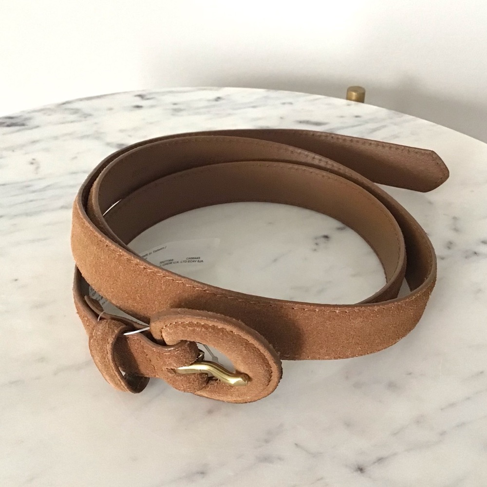 Madewell Suede Leather Belt In Timber Beam Size Large New With Tag - Picture 1 of 10